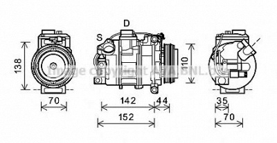 AVA QUALITY COOLING bwk423 -  Компрессор, кондиционер